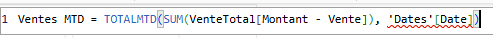 VenteTotal c'est le nom de la table et Montant - Vente est le nom du champ ou mesure d'exemple